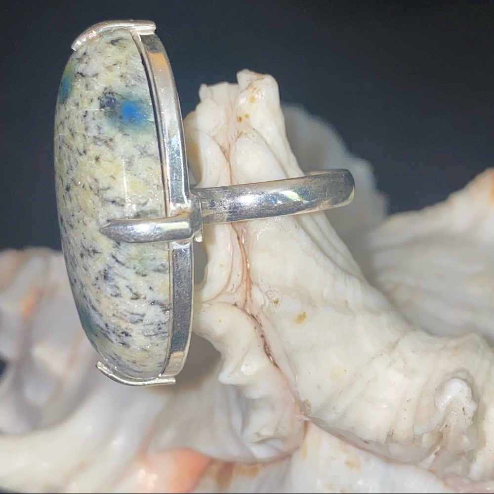 K2 Azurite Natural Gemstone handcrafted ring - Picture 2 of 7
